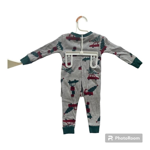 Carter's Just One You Christmas Cars Thermal Pajama Set Infant Size 12 Months - Picture 3 of 4